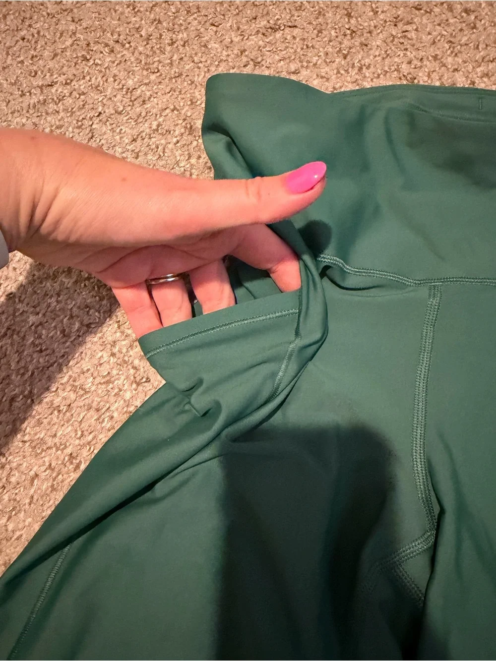 Athleta High-Waist Green Active Leggings 7/8 Length Size Medium